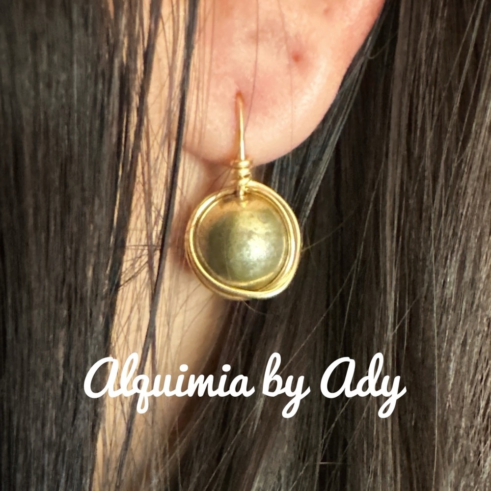 Pyrite Nest Earrings • Gold-Wrapped Strength + Prosperity Energy